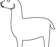 Coloriage et dessins gratuit Lama en contour à imprimer