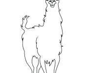 Coloriage et dessins gratuit Lama en contour &agrave; compl&eacute;ter à imprimer