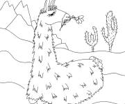 Coloriage Lama en mangeant
