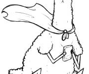 Coloriage Lama en r&ocirc;le de Super-h&eacute;ros