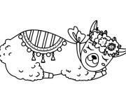 Coloriage Lama endormi