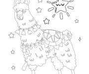 Coloriage Lama et une &eacute;toile dormante