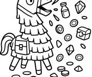 Coloriage Lama Fortnite avec mod&egrave;le en couleurs