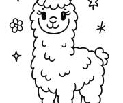 Coloriage Lama kawaii original