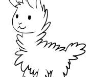 Coloriage Lama mignon simple