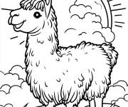 Coloriage Lama pour maternelle