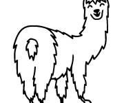 Coloriage et dessins gratuit Lama souriant en marche à imprimer
