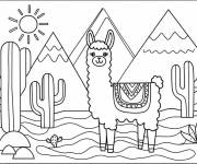 Coloriage Lama symbole des pays latins