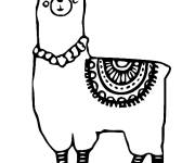 Coloriage Lama vectoriel