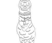 Coloriage Lama vue de front