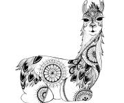 Coloriage Lama zentangle