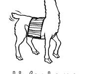 Coloriage Lettre L pour Lama