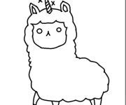 Coloriage Licorne de lama pour enfants
