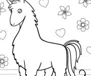 Coloriage Licorne Lama magique