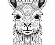 Coloriage Mandala Lama zentangle