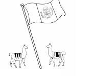 Coloriage P&eacute;rou le pays ou les lamas vivent