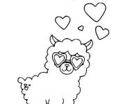 Coloriage et dessins gratuit Petit Lama amoureux à imprimer