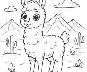 Coloriage Petit Lama confus