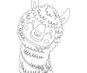 Coloriage Petit Lama en souriant