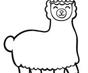 Coloriage Petit Lama souriant