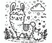 Coloriage Petite Lama en toute beaut&eacute;