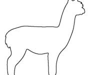 Coloriage et dessins gratuit Pochoir Alpaga à imprimer