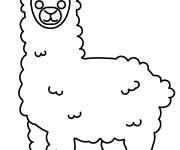 Coloriage Portrait d'un Lama adorable