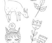 Coloriage Symboles de Lama