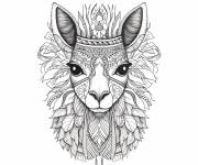 Coloriage T&ecirc;te de Lama zentangle