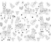 Coloriage Th&egrave;me de Lama