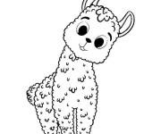 Coloriage Un petit lama surpris