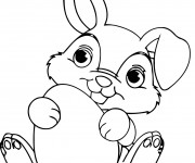 Coloriage Lapin de Pâques trop mignon