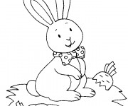 Coloriage Lapin élégant