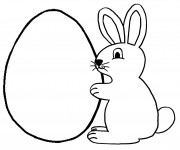 Coloriage Lapin et Oeuf