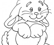 Coloriage Lapin heureux