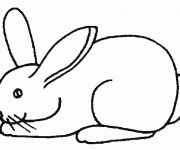 Coloriage Lapin qui se repose