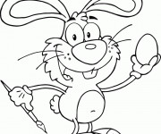 Coloriage Un Lapin artiste