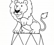 Coloriage Lion de Cirque