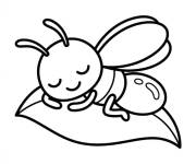 Coloriage et dessins gratuit B&eacute;b&eacute; Luciole en dormant à imprimer