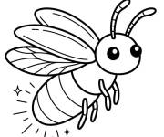 Coloriage et dessins gratuit Illustration d'une luciole en volant à imprimer