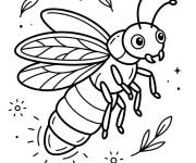 Coloriage Insecte Luciole pour maternelle
