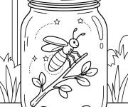 Coloriage Luciole captur&eacute; dans un bocal