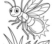 Coloriage Luciole cherche de la nourriture