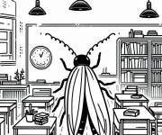 Coloriage Luciole dans la classe