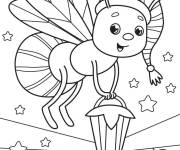 Coloriage Luciole en bonnet et avec une lanterne