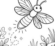 Coloriage Luciole en volant