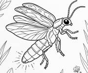 Coloriage Luciole lumineux