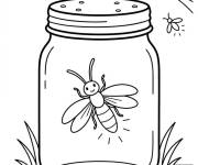 Coloriage Luciole mignonne dans un bocal
