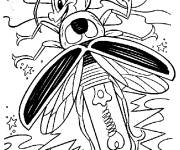 Coloriage Luciole qui se tourne en lampe