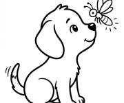 Coloriage Luciole s'amuse avec le chiot
